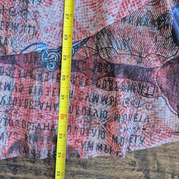 Desigual One Moment Abstract Mesh Layer Mini Dress Long Sleeve Multicolor - Picture 16 of 16